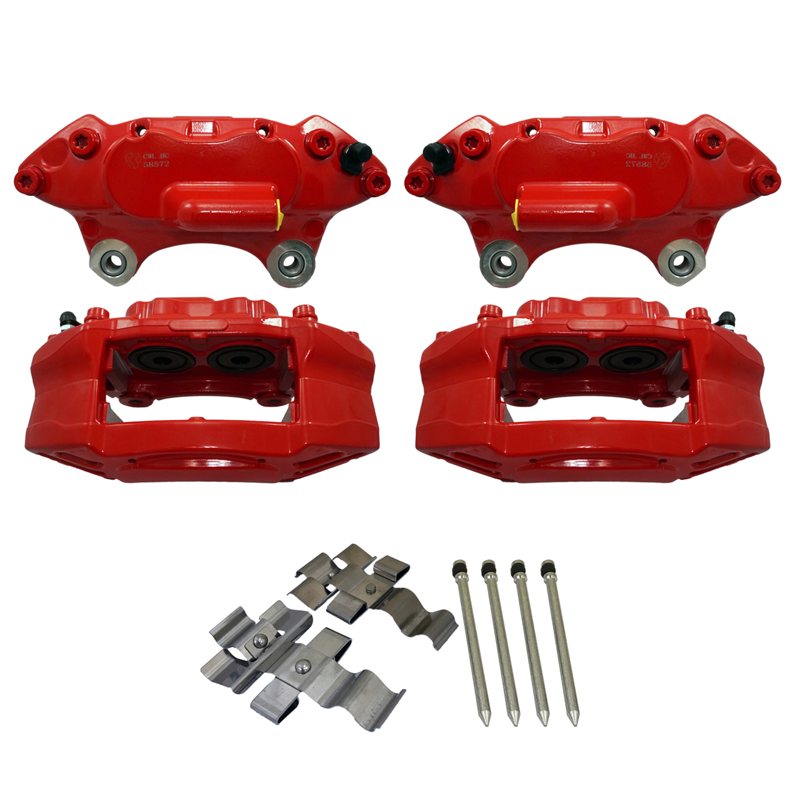 PAIR OF FRONT BUDWEG JCW BREMBO STYLE CALIPERS FITS MINI R55/R56/R57 17