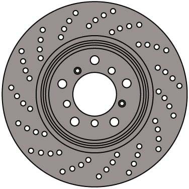 L/H VENTED DRILLED DISC