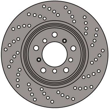 R/H VENTED DRILLED DISC