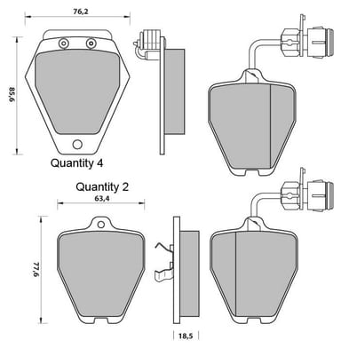 PREMIUM BRAKE PAD SET (8)