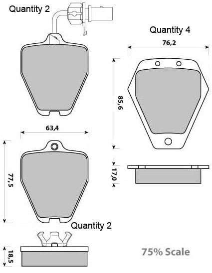ECONOMY BRAKE PAD SET (8)